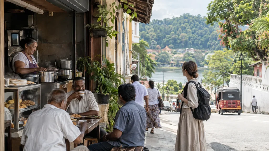 キャンディのカフェで日常に触れる旅の生成イメージ