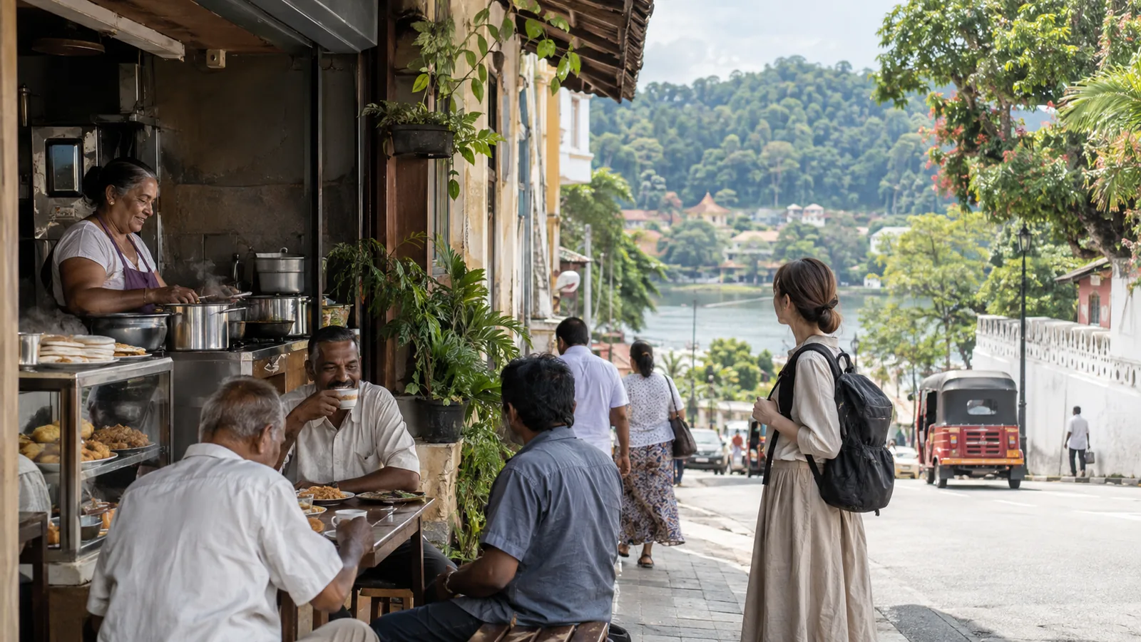 キャンディのカフェで日常に触れる旅の生成イメージ