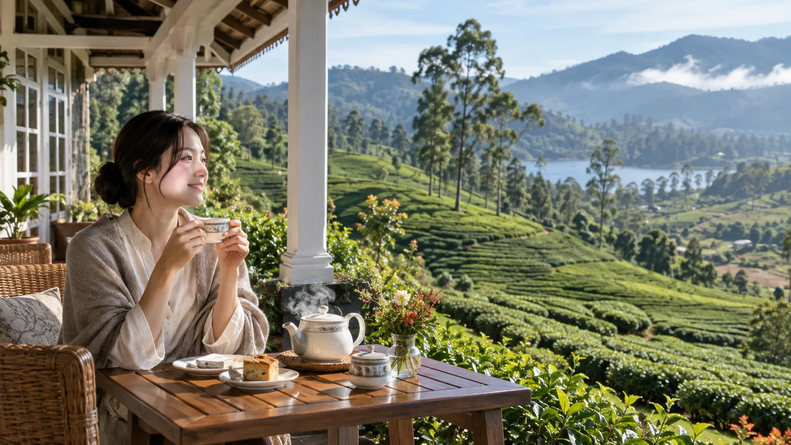 スリランカの宿や紅茶を楽しみ、日程を考える旅のイメージ
