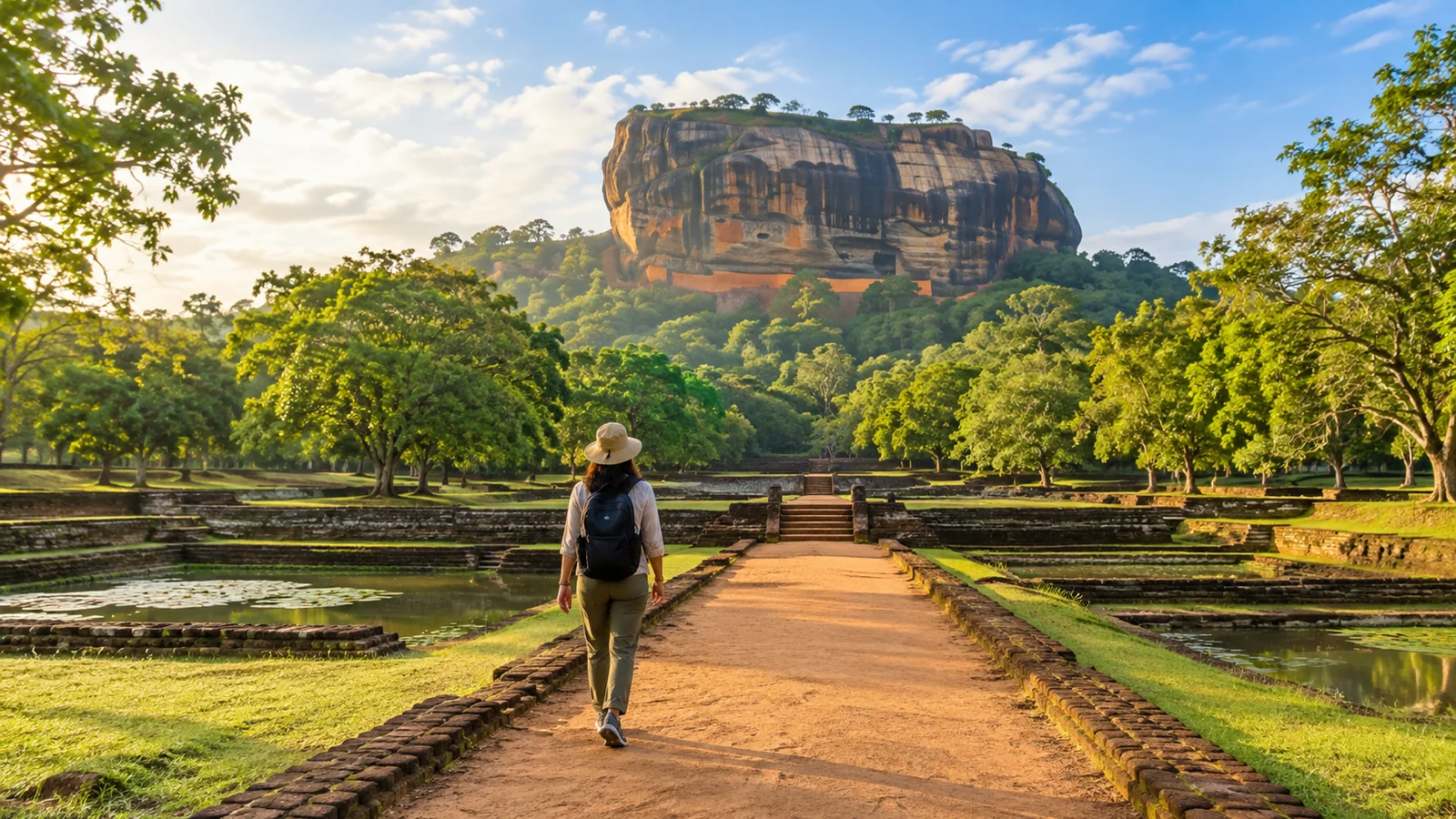 シーギリヤを訪ねる一人旅のイメージ(生成画像)